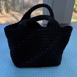 Naghedi Black and Navy St. Barth’s Small Woven Tote Bag